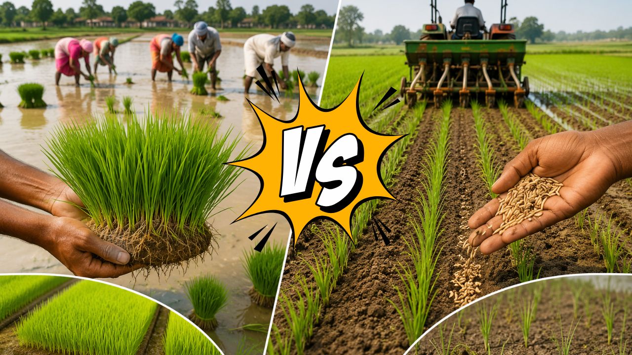 Dsr Vs Nursery Method Which Is Best For Rice Farming Paddy Cultivation Tips In Hindi
