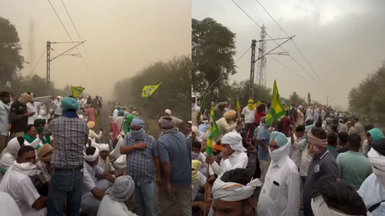 Farmers In Rajasthan Blocked Hanumangarh Bikaner Railway Track Over Wheat Procurement Issues
