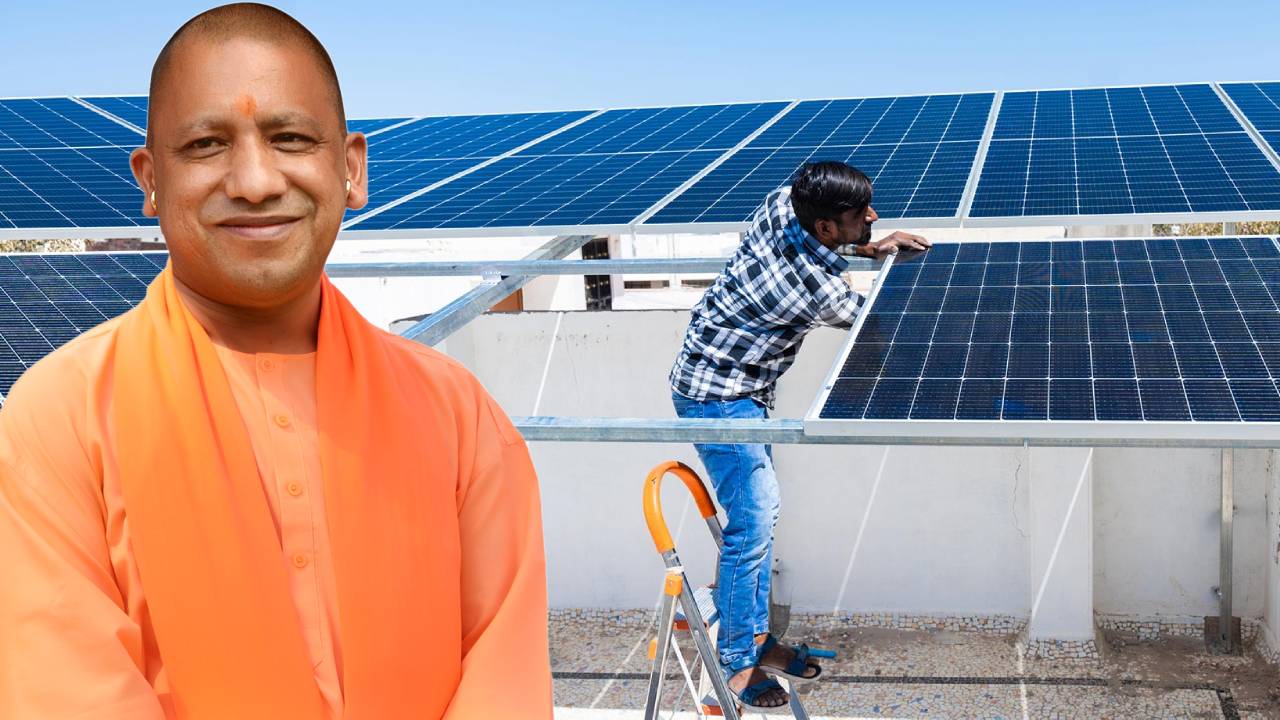 Uttar Pradesh Rooftop Solar Number One India 5 Lakh Installations Daily 5 Crore Electricity Generation Subsidy Employment Growth