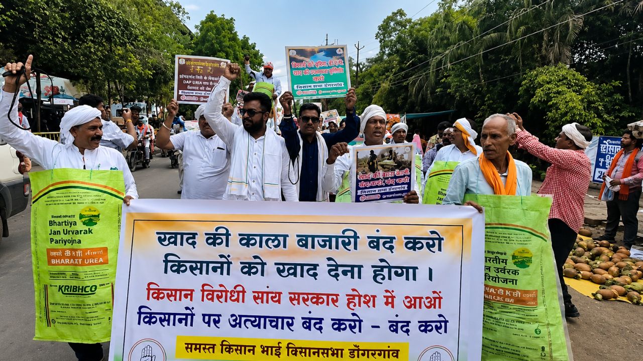 Chhattisgarh Rajnandgaon Farmers Protest Over Fertilizer Crisis Outrage At Refusal To Provide Diesel Without Tractor