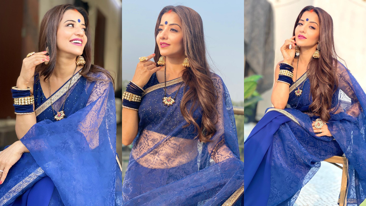 भोजपुरी फिल्म इंडस्ट्री की एक्ट्रेस मोनालिसा सोशल मीडिया पर काफी एक्टिव रहती हैं और अक्सर अपनी खूबसूरत तस्वीरें फैन्स के साथ साझा करती रहती हैं। इस बीच अदाकारा ने ब्लू साड़ी में अपनी फोटोज अपलोड कर तहलका मचा दिया है। आप भी देखें- 