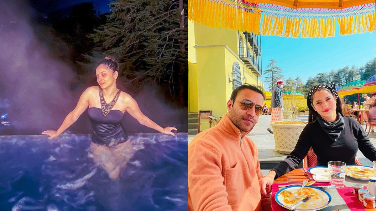 टीवी की खूबसूरत अदाकारा अंकिता लोखंडे (Ankita Lokhande) अक्सर सोशल मीडिया पर छाई रहती हैं। अंकिता खुद भी फैंस से जुडी रहने के लिए वीडियो और तस्वीरें शेयर करते रहती हैं। बता दें, अदाकारा ने बॉयफ्रेंड विक्की जैन के साथ बेहद शानदार तरीके से वैलेंटाइंस डे (Valentine's Day) सेलिब्रेट किया था। इसके बीच एक बार फिर से अंकिता बोल्ड अंदाज में वेकेशन एन्जॉय करती दिखाई दी। देखें तस्वीरें- (फोटो साभार- @Ankita Lokhande)