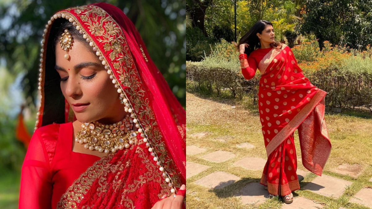 'Kedarnath' actress Pooja Gaur looked beautiful in red saree, eyes fixed on the pictures : टीवी शो 'प्रतिज्ञा' से एक्टिंग करियर की शुरुआत करने वाली मशहूर एक्ट्रेस पूजा गौर (Pooja A Gor) की कुछ तस्वीरें सोशल मीडिया पर तहलका मचा रही हैं। इस तस्वीरों में अभिनेत्री सुर्ख लाल साड़ी में बेहद खूबसूरत दिखाई दी। कुछ घंटो पहले शेयर इन तस्वीरों को अब तक हजारों लाइक मिल चुके हैं। साथ ही कई टीवी सेलेब्स और फैंस भी इन तस्वीरों पर जमकर कमेंट करते दिखाई दिए। टीवी शो के अलावा पूजा गौर फिल्म केदारनाथ में सारा अली खान और सुशांत सिंह राजपूत के साथ स्क्रीन शेयर करती नजर आ चुकी हैं। इस फिल्म में पूजा अभिनेत्री सारा की बड़ी बहन के किरदार में दिखाई दी थी। खैर देखें पूजा गौर की ये बेहद खूबसूरत तस्वीरें- (फोटो साभार- @ Pooja A Gor)