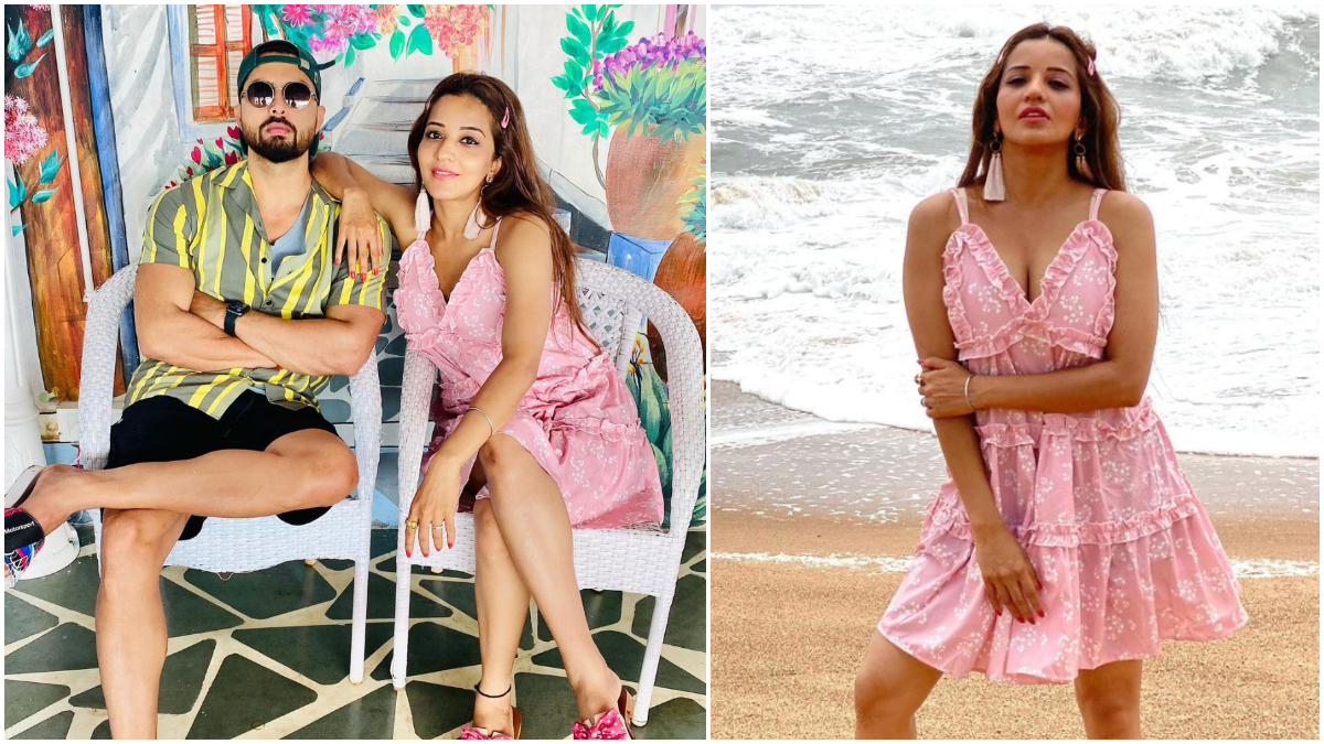 Monalisa enjoying vacation with husband vikrant Singh Rajput, romantic pictures went viral: मोनालिसा पिछले कुछ दिनों से गोवा में पति विक्रांत सिंह राजपूत (vikrant Singh Rajput) के साथ वेकेशन एन्जॉय कर रही हैं। गोवा से मोनालिसा- विक्रांत ने कुछ तस्वीरें सोशल मीडिया पर पोस्ट की हैं। इन तस्वीरों में टीवी का ये कपल एक दूसरे के साथ बेहद रोमांटिक अंदाज में दिखाई दिया। सोशल मीडिया पर पोस्ट की गई तस्वीरों में मोनालिसा बड़ी ईयरिंग्स और पिंक कलर के आउटफिट में बेहद बोल्ड लुक में दिखाई दी, वहीं विक्रांत कैजुवल लुक में नजर आए। मालूम हो कि मोनालिसा- विक्रांत दोनों ही अपने काम में काफी व्यस्त  रहते हैं। इसके बावजूद बिजी शेड्यूल से वक्त निकाल कर अदाकारा अपने पति के साथ रोमांटिक वेकेशन एन्जॉय करती दिखाई दी। आप भी नजर डाले इन तस्वीरों पर- (फोटो साभार- @ Monalisa)