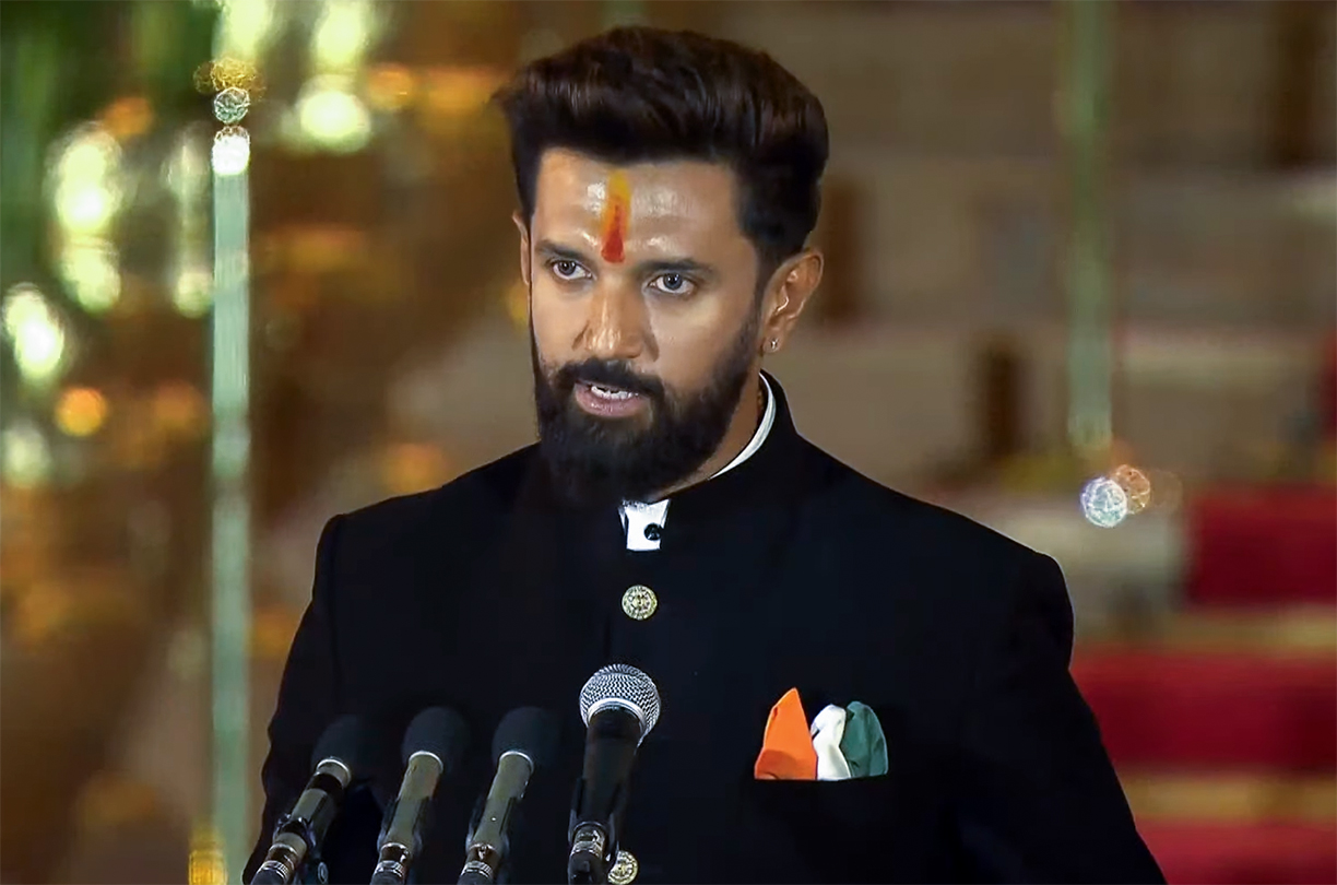 चिराग पासवान हाजीपुर की पारंपरिक सीट पर लोक जनशक्ति पार्टी (राम विलास) से जीतकर संसद पहुंचे और रविवार को पीएम मोदी के शपथ ग्रहण के बाद मंत्रिपद की शपथ ली थी। (फोटो- एएनआई)