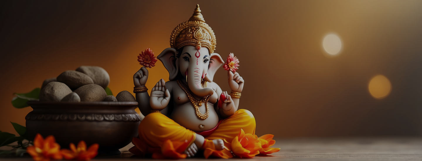 Ganesh Chaturthi banner with Lord Ganesha