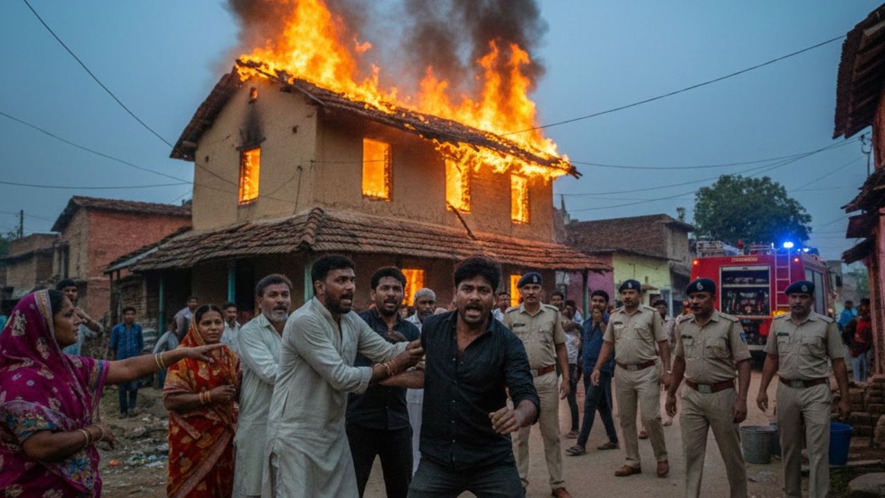 पत्नी मायके से नहीं आई तो ससुराल में लगा दी आग, पंचायत से लेकर पुलिस तक परेशान