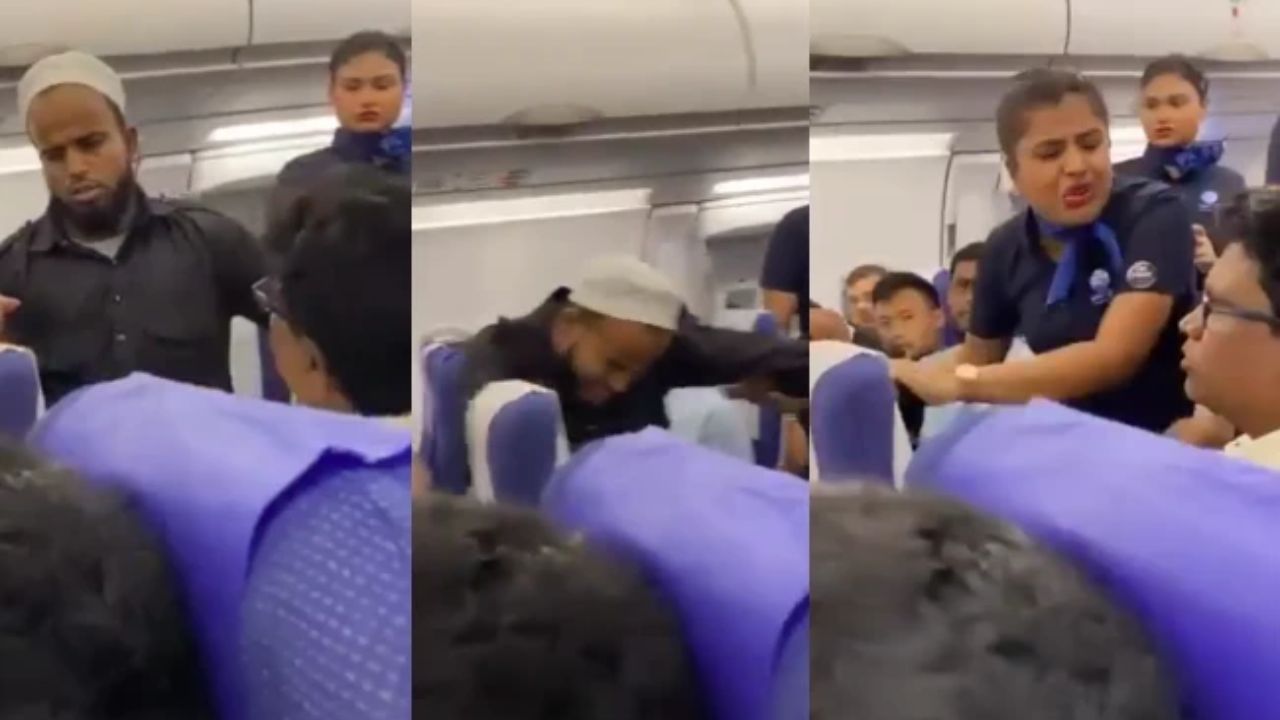 Indigo plane: ఇండిగో విమానంలో తోటి ప్రయాణికుడిపై దాడి.. వీడియో వైరల్