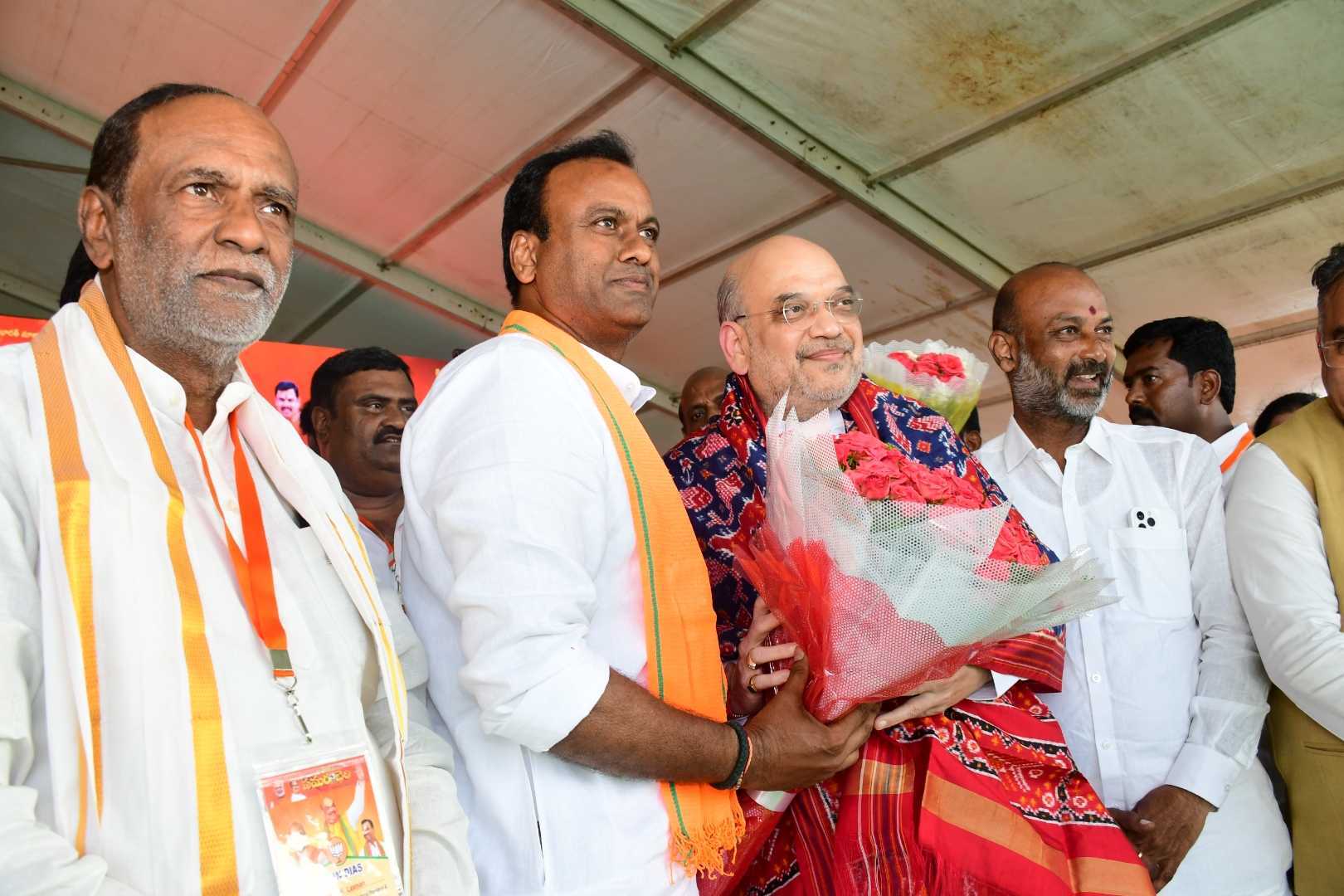 Bandi Sanjay with Amit Shah  and K Rajagopal Reddy Bandi Sanjay with Amit Shah and K Rajagopal Reddy