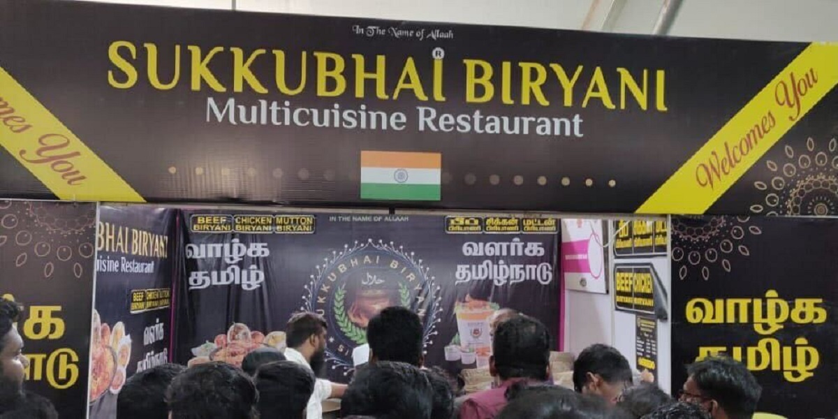 A beef biryani stall at Chennai Food Festival. A beef biryani stall at Chennai Food Festival.