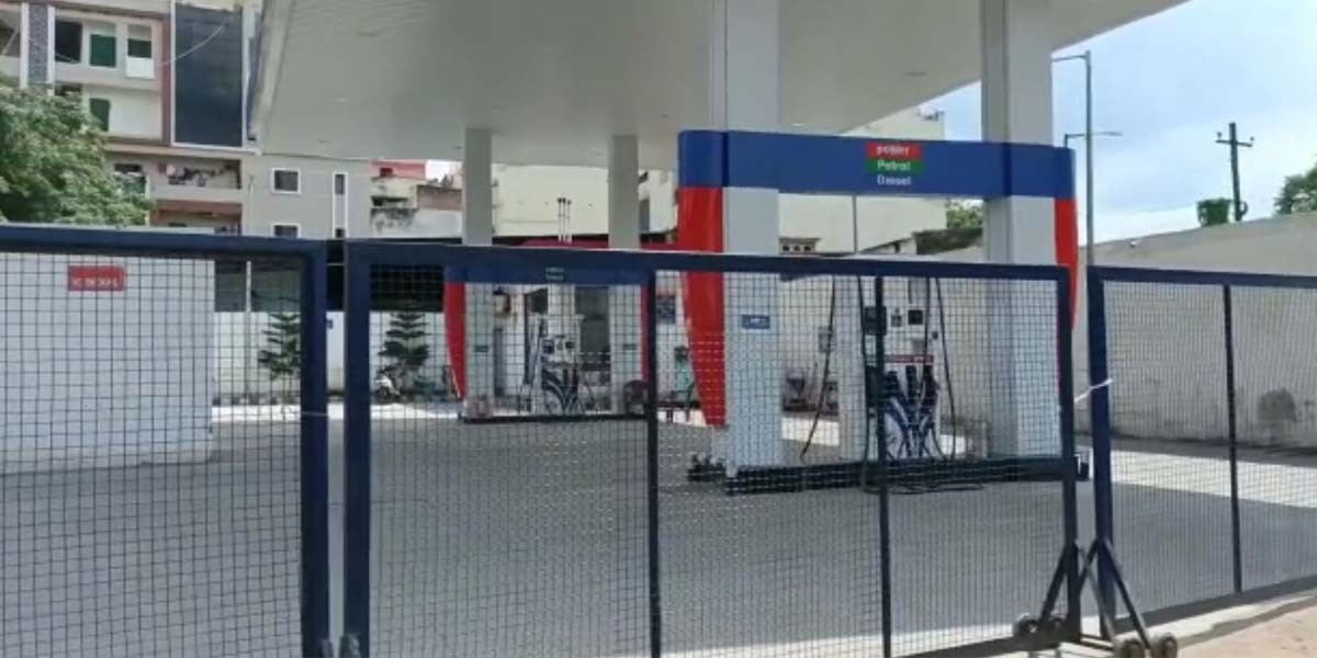 Petrol pumps shut down in Old City on Wednesday, 24 August. (Sumit Jha)