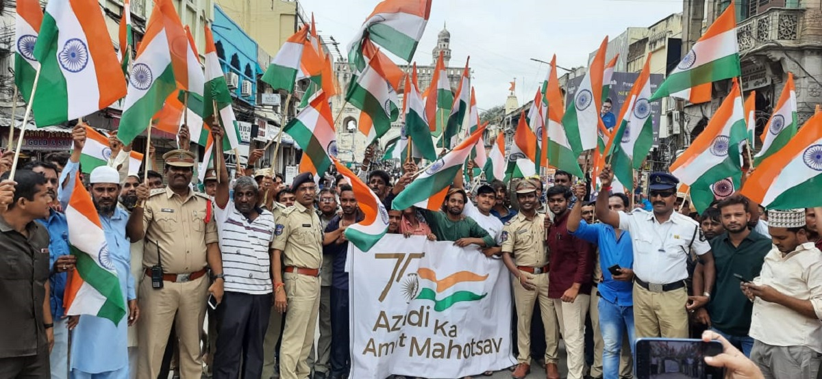 Tiranga rally at Panchmohalla Kaman to Charminar.