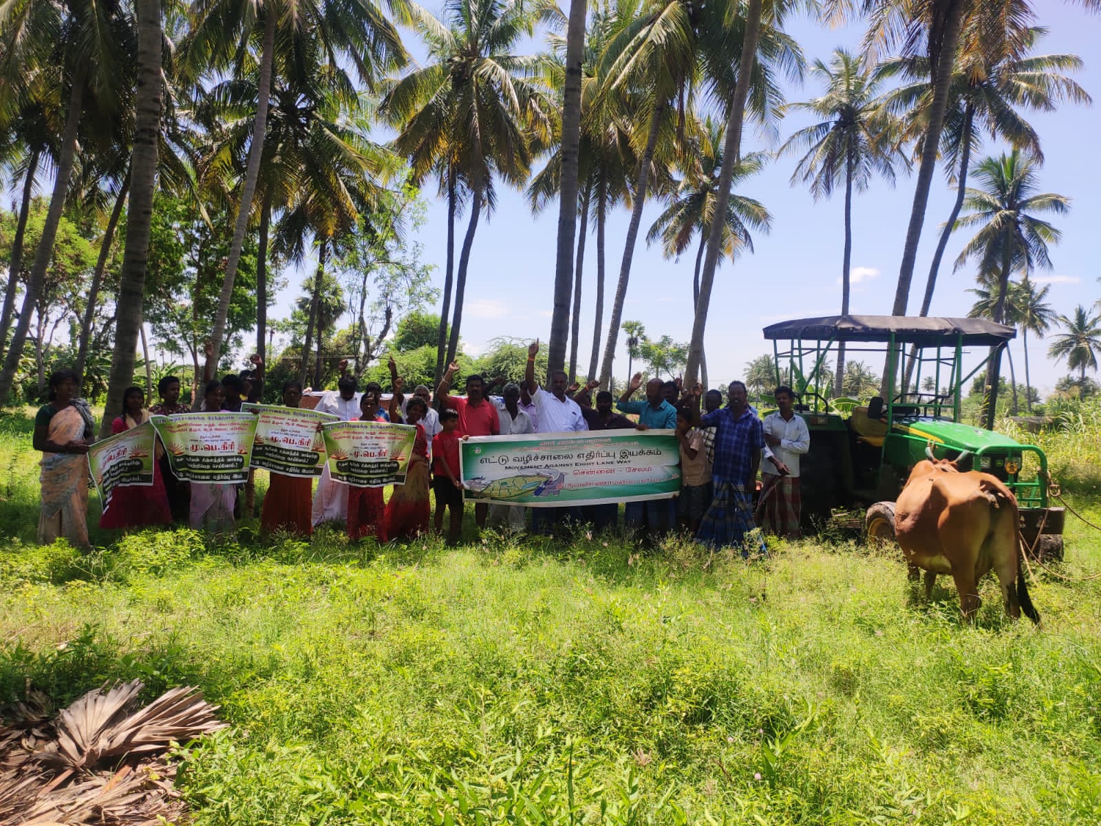 Farmers in Tiruvannamalai district protest against the proposed eight way lane Farmers in Tiruvannamalai district protest against the proposed eight way lane