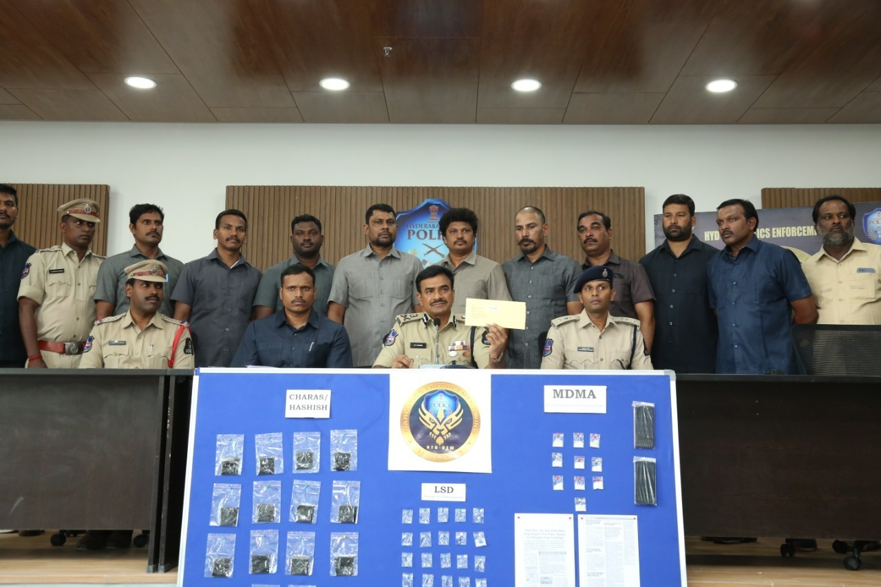 Hyderabad Police arrested eight people for allegedly running a drug trafficking racket on the dark web. Hyderabad Police arrested eight people for allegedly running a drug trafficking racket on the dark web.