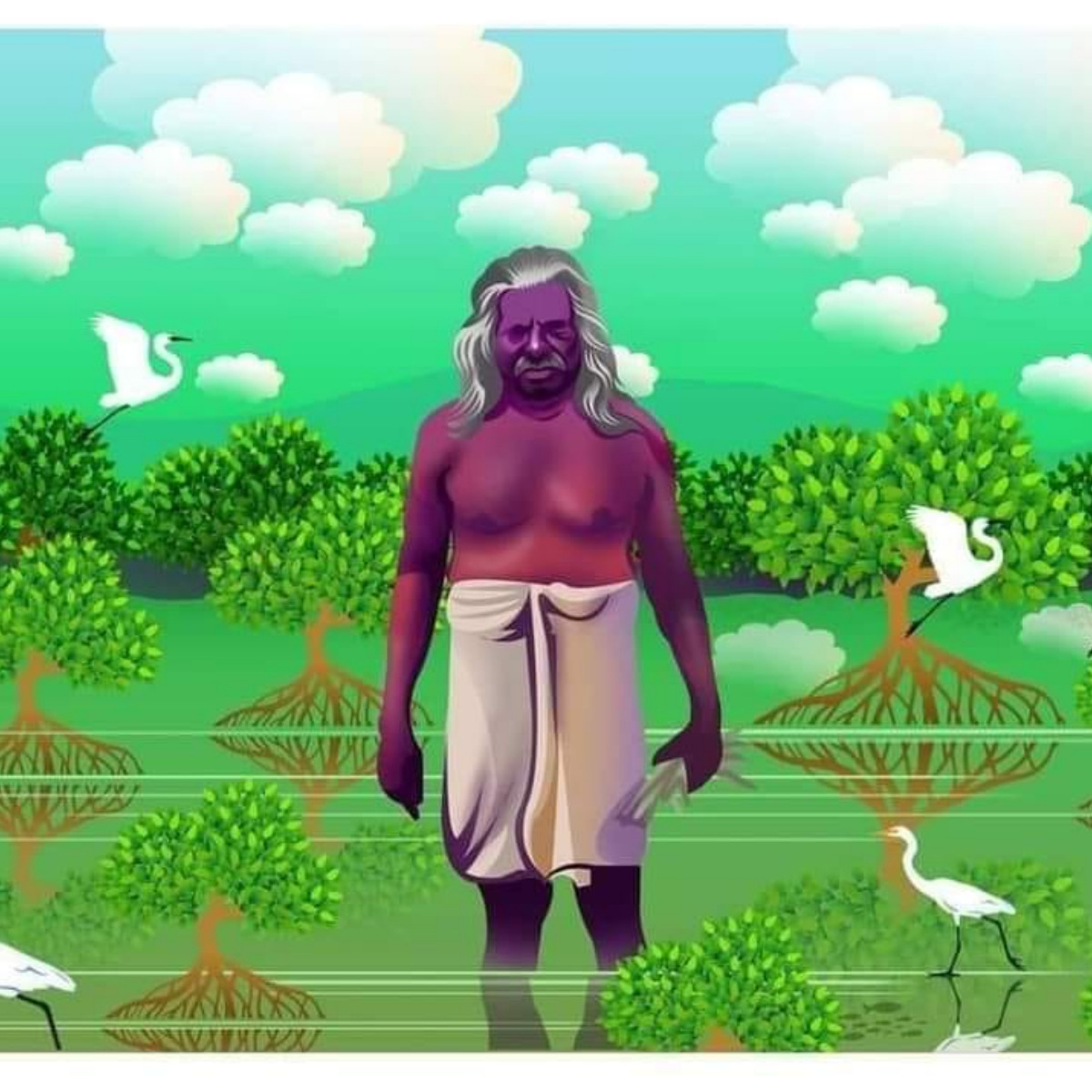 A portrait of Kallen Pokkudan by artist Dwijith A portrait of Kallen Pokkudan by artist Dwijith