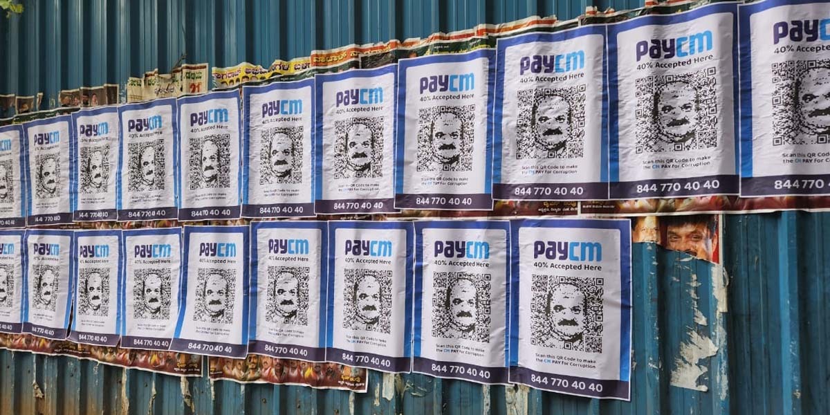 Congress poster campaign against corruption in Karnataka BJP. (South First)