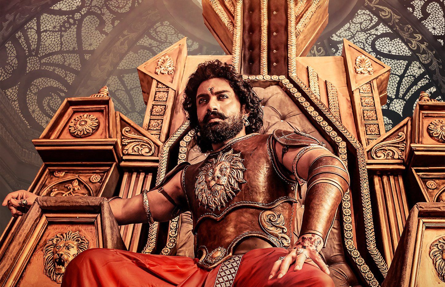 Nandamuri Kalyan Ram in a still from Bimbisara. (Supplied)