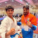 Karthik Reddy and his coach Keerthan Kondru at the CKC. (Supplied)