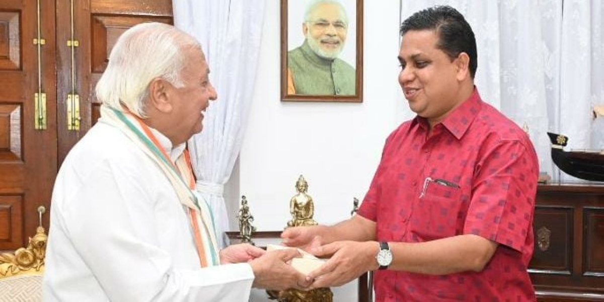 Arif Mohammed Khan with AN Shamseer, Speaker of Kerala Legistative Assembly. (KeralaGovernor/Twitter) Arif Mohammed Khan with AN Shamseer, Speaker of Kerala Legistative Assembly. (KeralaGovernor/Twitter)