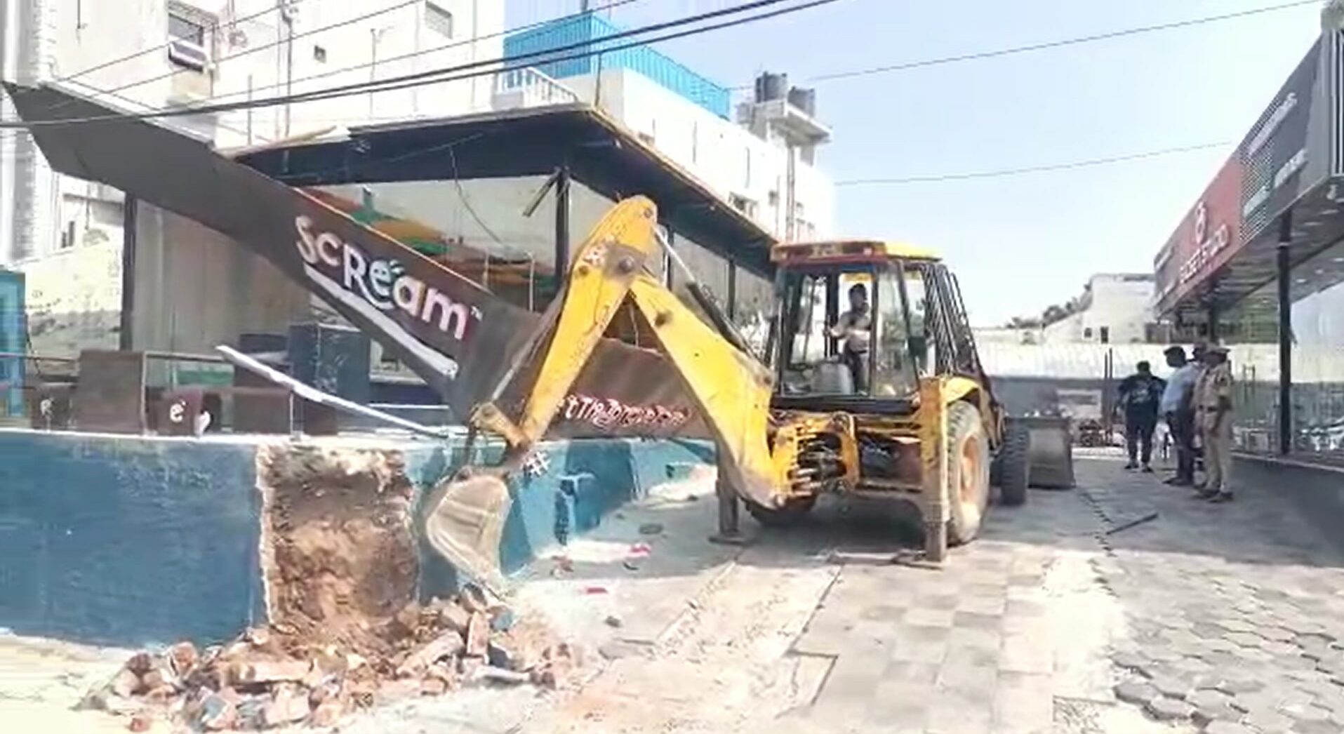 Demolished area GHMC demolished ‘unauthorised’ construction of accused in Cash for MLAs case (Screengrab)