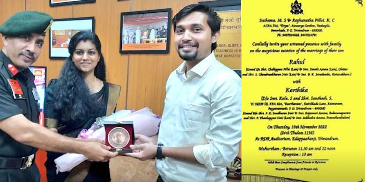 Kerala couple’s wedding invite to Indian Army creates a buzz on social media.