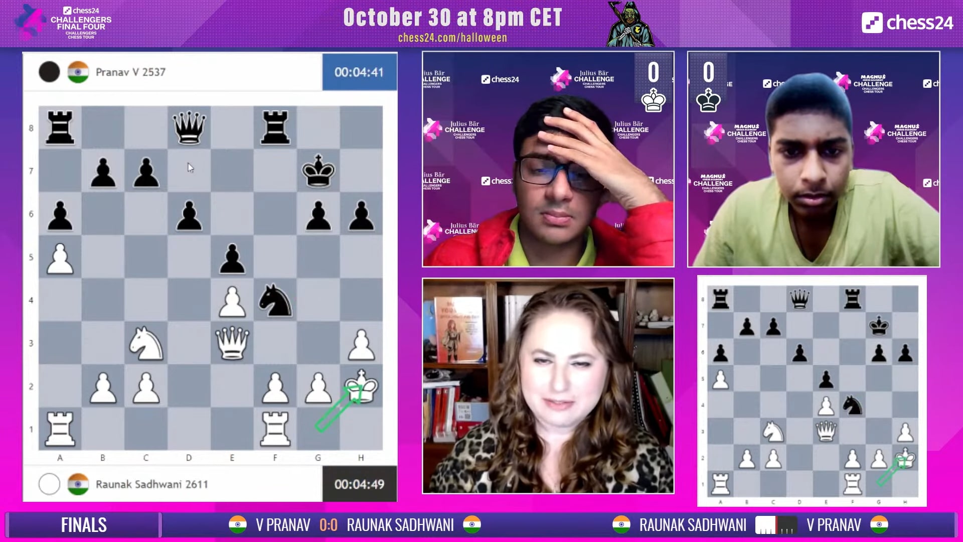 Chess grandmasters Pranav V and Raunak Sadhwani