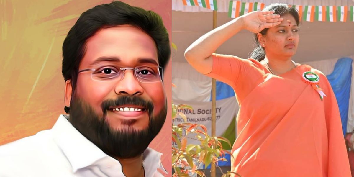 Trichy Surya Shiva and Gayathri Raguramm. (Twitter) Trichy Surya Shiva and Gayathri Raguramm. (Twitter)