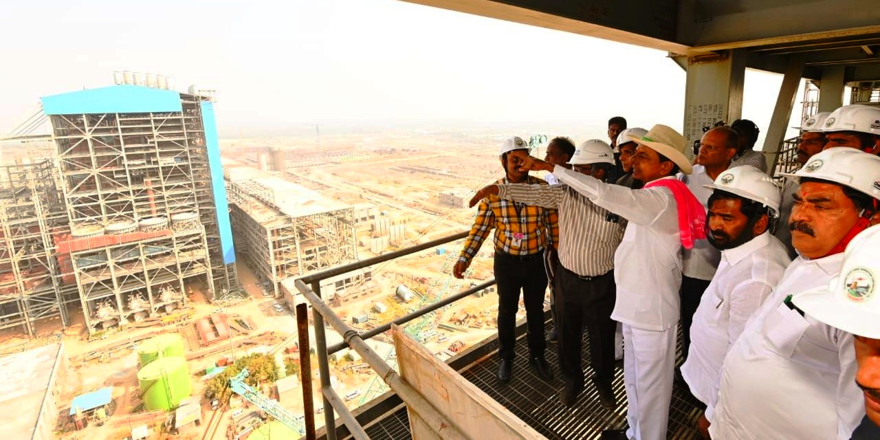 Yadadri Main Telangana Chief Minister K Chandrashekar Rao went around the under-construction Yadadri project on Monday, 28 November, along with the officials of the GENCO and the BHEL. (Supplied)