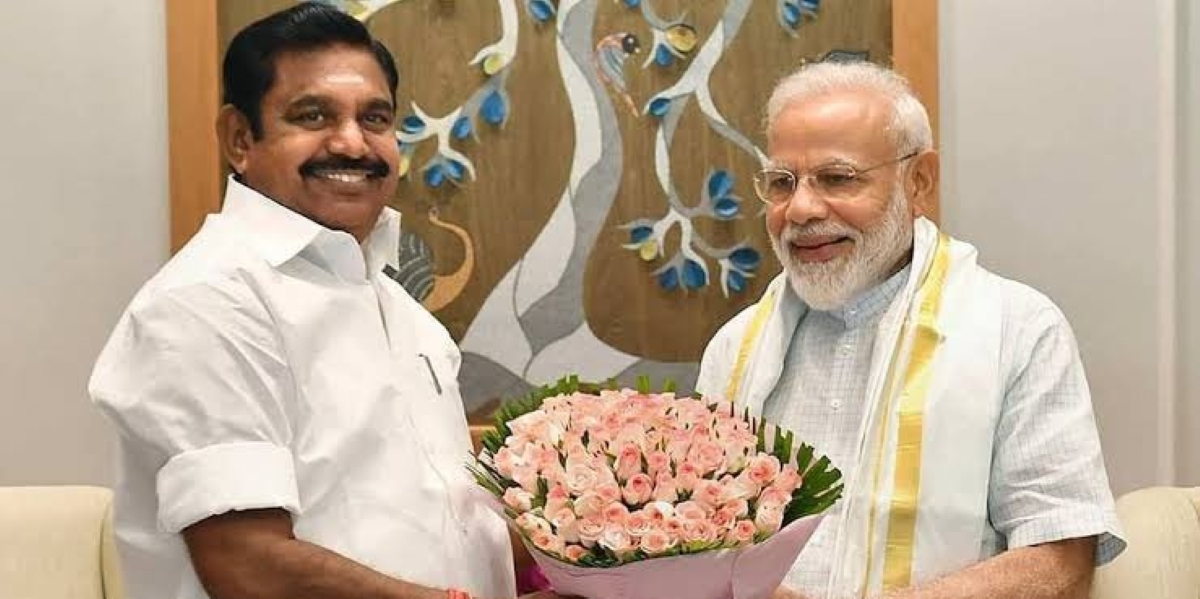 EPS with Prime Minister Narendra Modi. (EPSTamilNadu/Twitter) AIADMK mega alliance