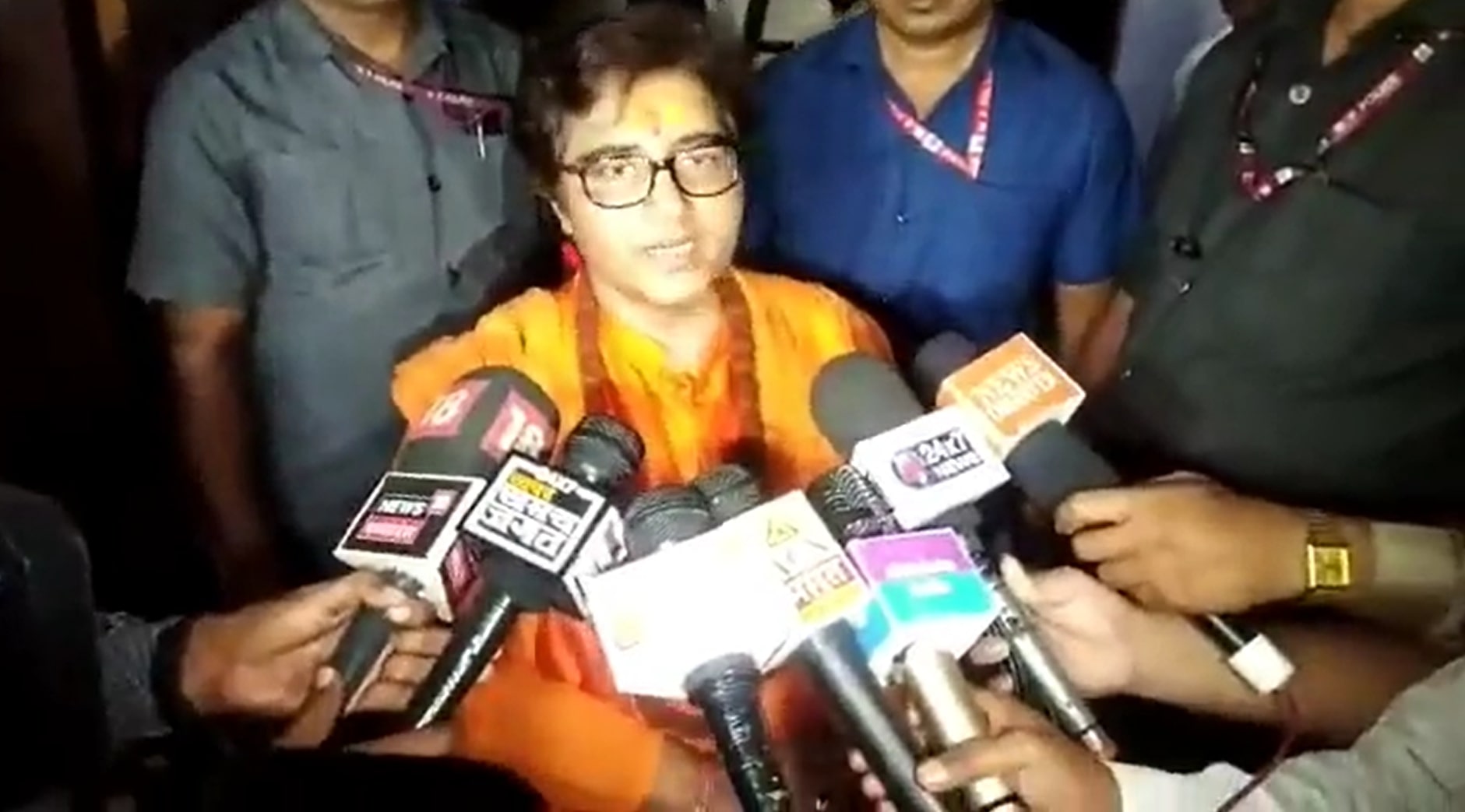 FIR lodged on BJP MP Pragya Thakur FIR lodged on BJP MP Pragya Thakur, also known as Sadhvi Pragya, in Shivamogga, Karnataka.