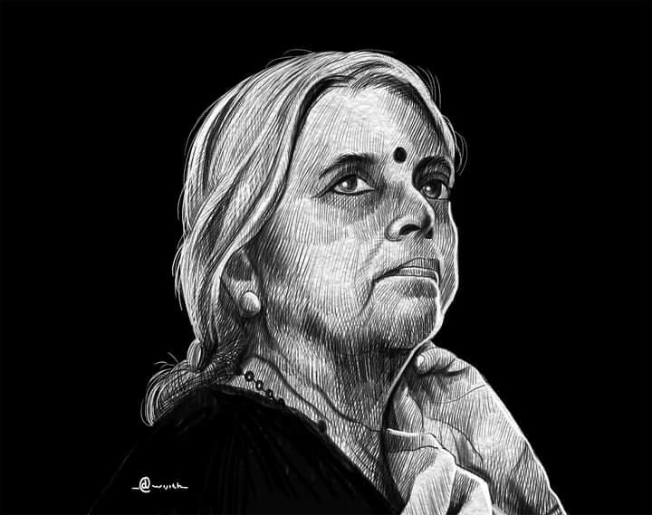 sugathakumari Poet Sugathakumari. Caricature by Dwijith