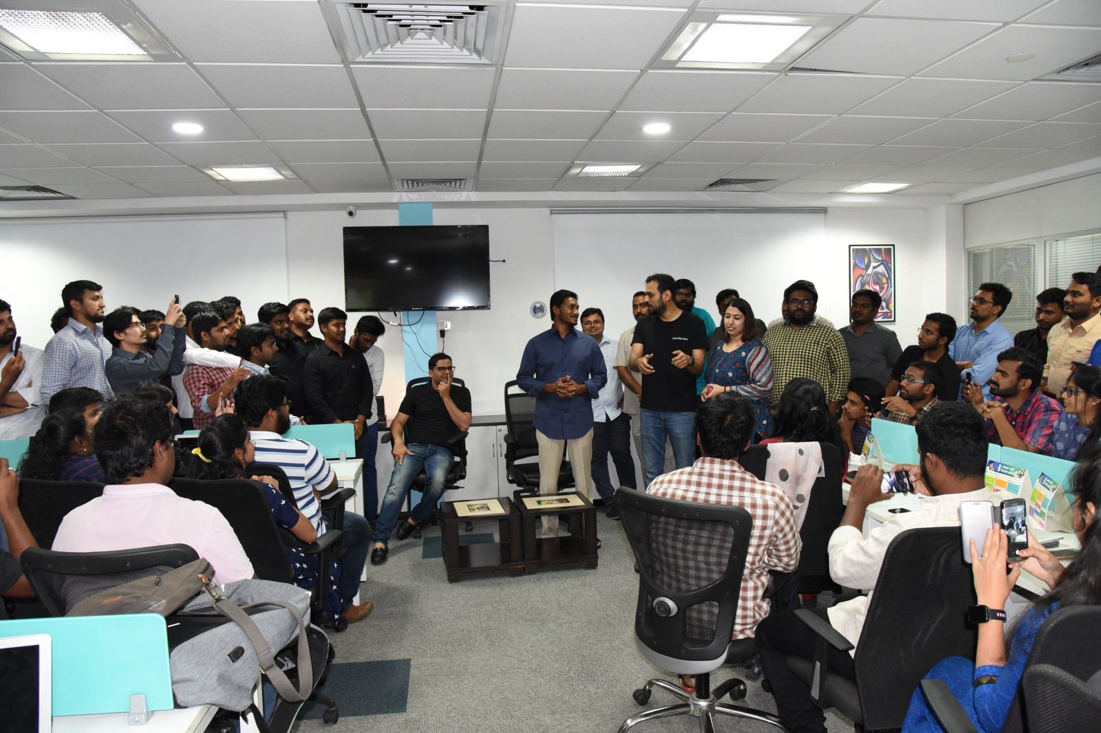 Jagan at IPAC with Rishi Rishi Raj Singh I-PAC