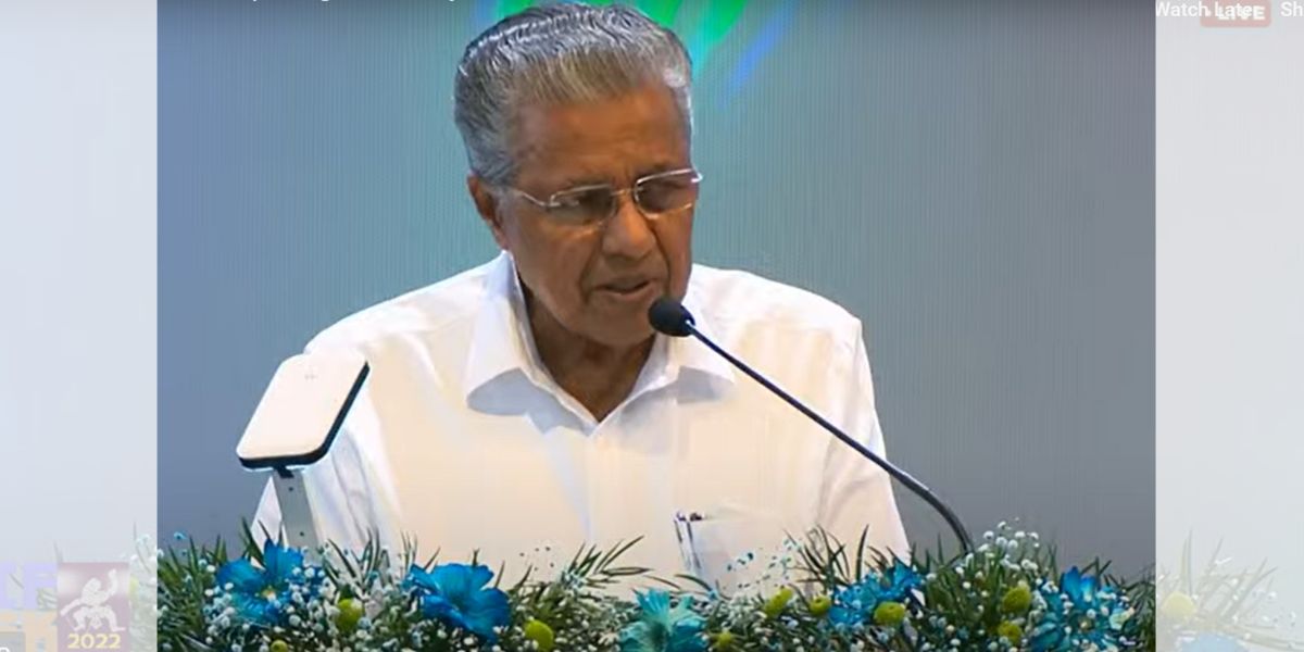 Kerala Chief Minister Pinarayi Vijayan inaugurating IFFK. (Screengrab) Kerala Chief Minister Pinarayi Vijayan inaugurating IFFK. (Screengrab)