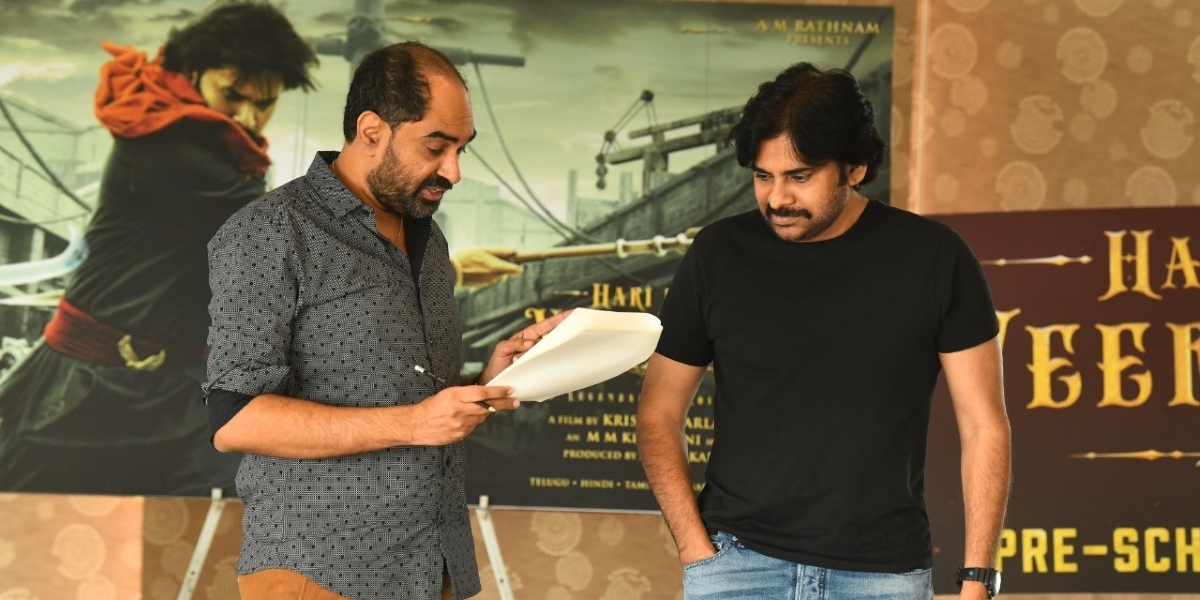 Pawan Kalyan in the sets of Hari Hara Veera Mallu (HHVMFilm/Twitter) Bobby Deol joins Pawan Kalyan