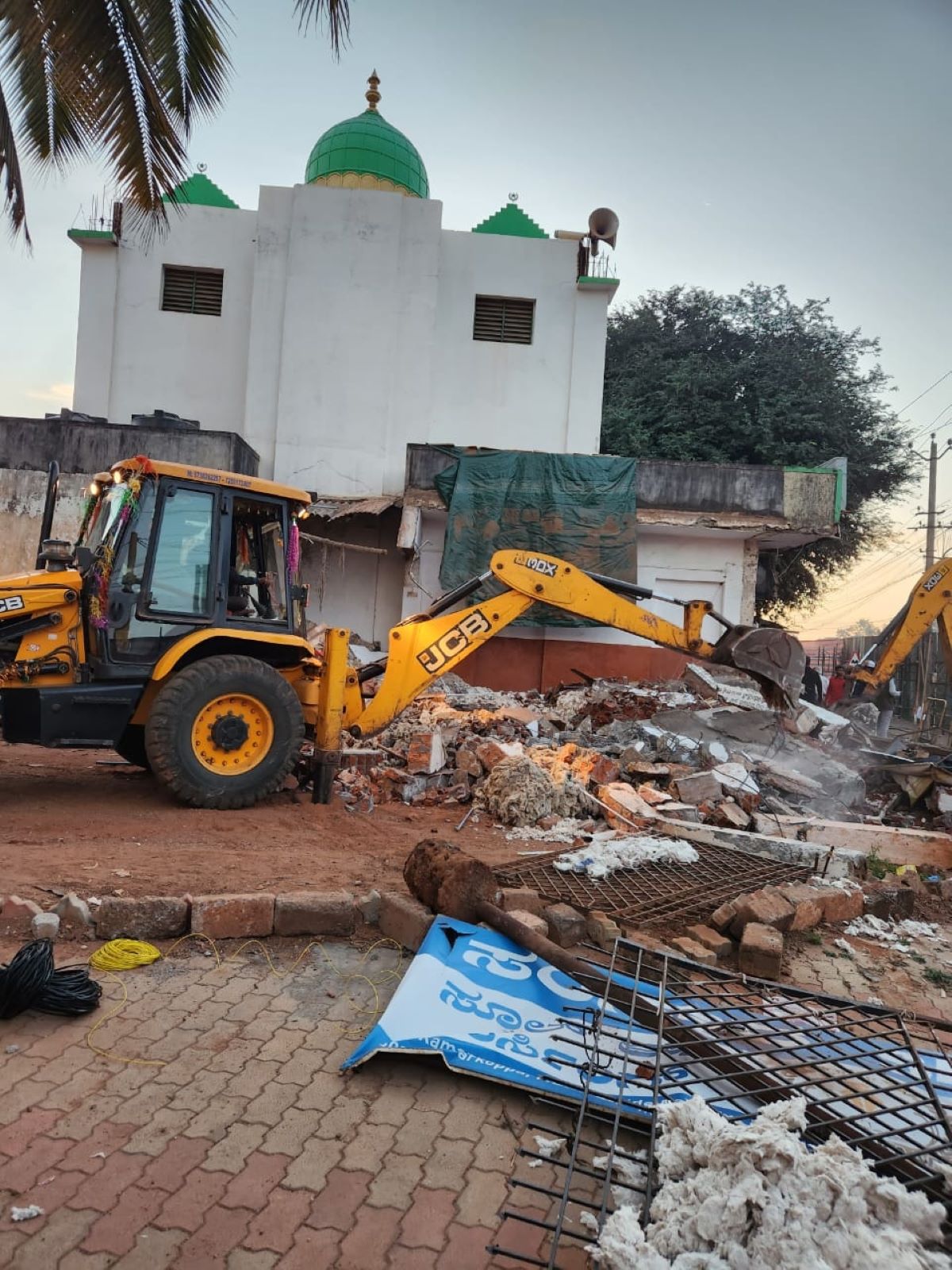 A portion of the Dargha that was demolished in Hubballi