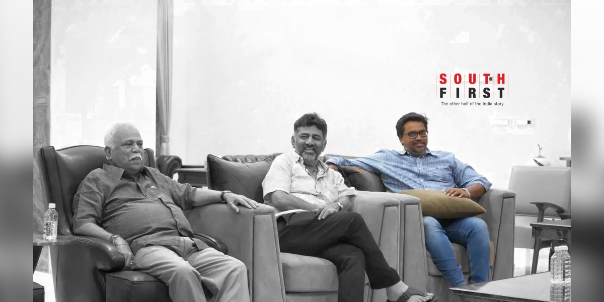 Sunil Kanugolu (most right) with Karnataka Congress chief DK Shivakumar Sunil Kanugolu, the Congress poll strategist, has been asked to appear at 11 am on 30 December along with his explanation.