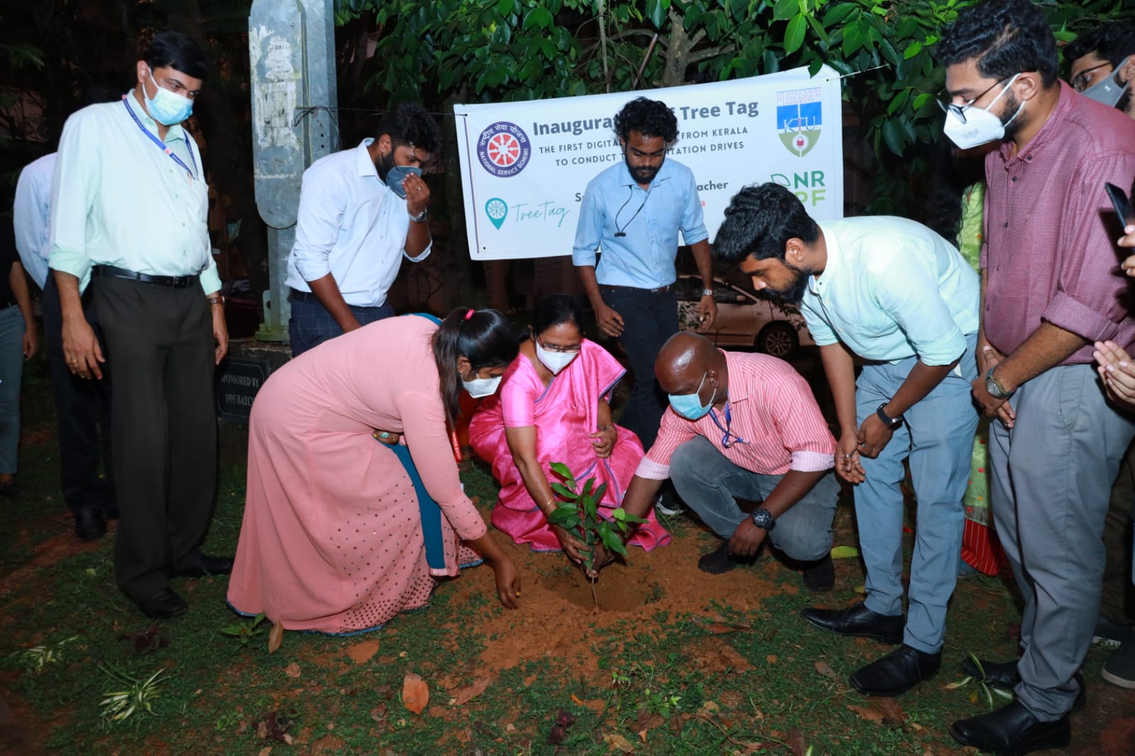 Tree Tag - Former Kerala health minister KK Shailaja planting a sapling