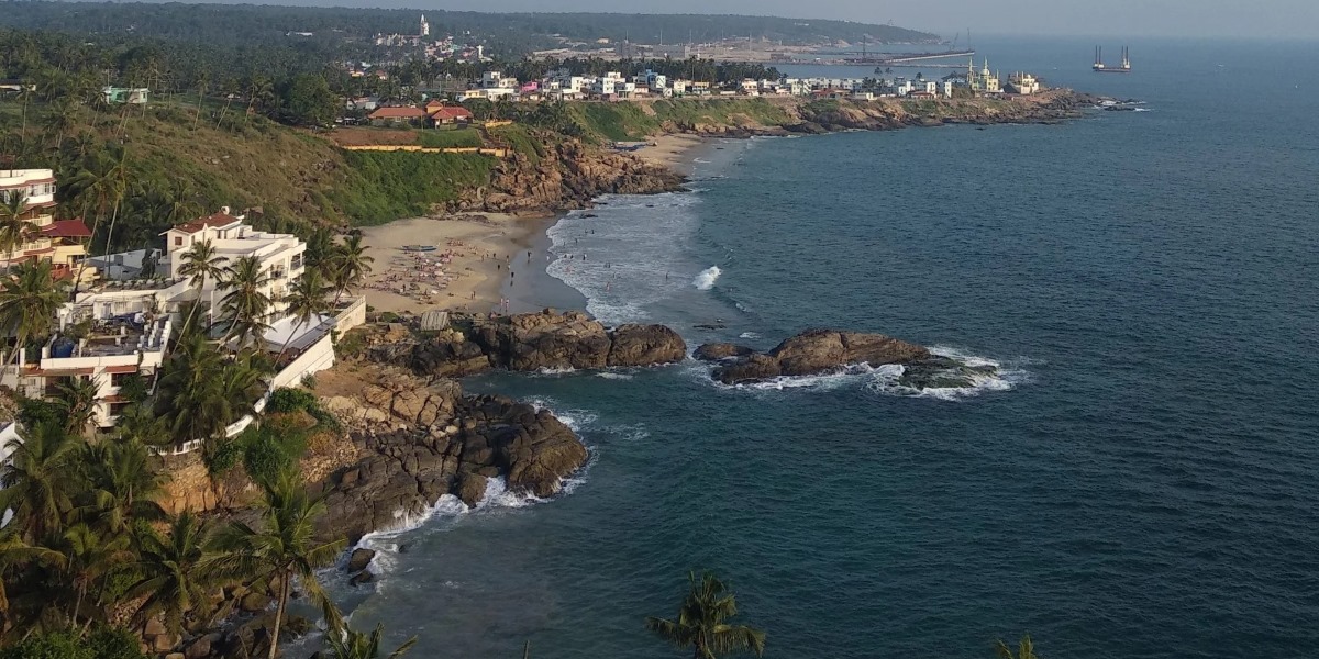 Coastal erosion at Shangumugham Valiyathura