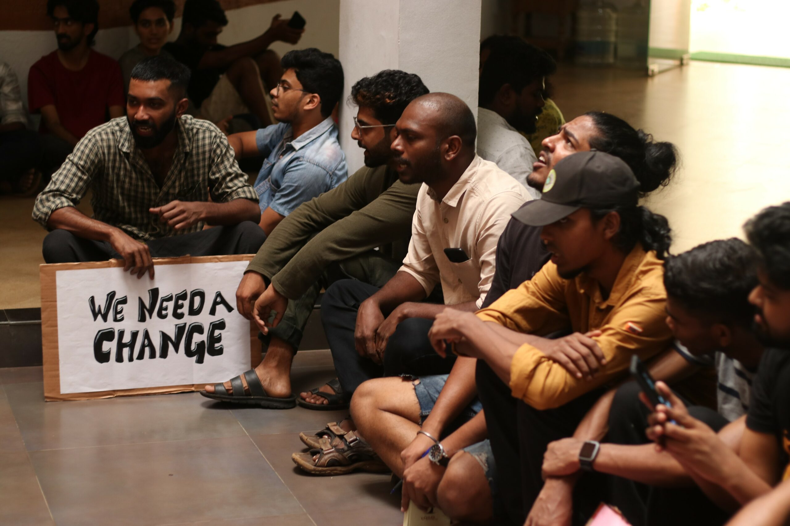 IMG_0698 KRNNIVSA students protest demanding the resignation of the institute's Director Shankar Mohan. (Supplied)