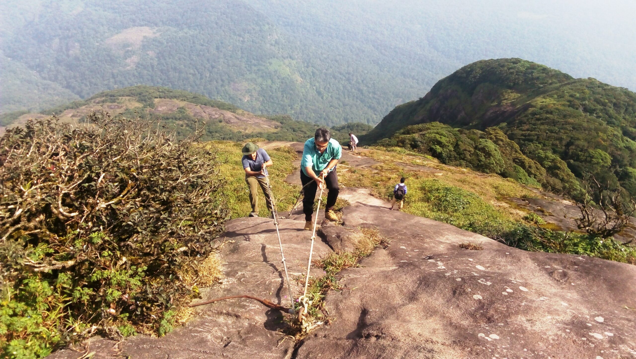 Trekkers climb the Agasthyakoodam  located inside the Neyyar Wildlife Sanctuary. (KA Shaji/South First) Trekkers climb the Agasthyakoodam located inside the Neyyar Wildlife Sanctuary. (KA Shaji/South First)