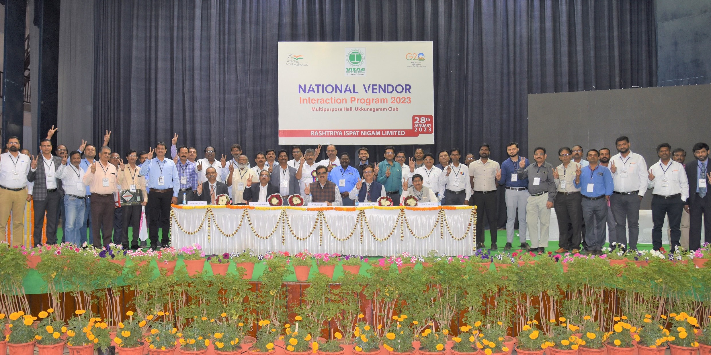 The participants of Vendor Interaction progeamme held by RINL at Visakhapatnam. (RINL_VSP/Twitter) National Vendor interaction Visakhapatnam