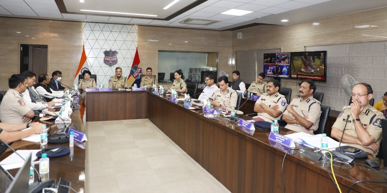 Top officials of Telangana Police during a meeting. (Supplied) Telangana IPS Transfers