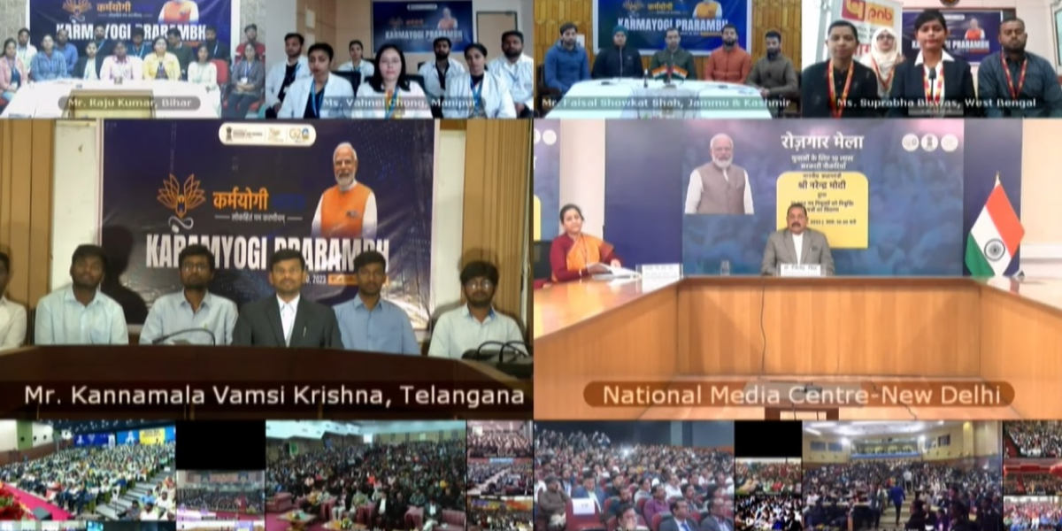 Rozgar Mela Prime Minister Modi inaugurated Rozgar Melas across the country via video conferencing. (BJP/Twitter)