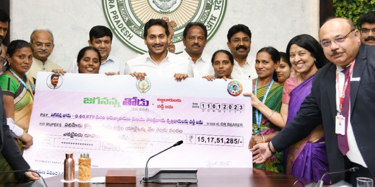 YS jagan releasing the sixth instalment of Jagananna Thodu scheme. (Twitter)