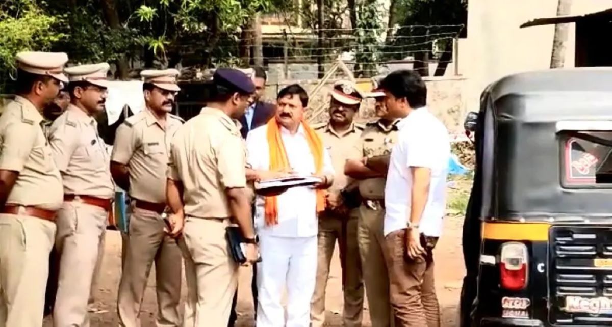 The police arrested Mohammed Arif from Thanisandra in Bengaluru, Karnataka Home Minister Araga Jnanendra said. File photo shows Jnanendra at a blast site in Mangaluru (Supplied)