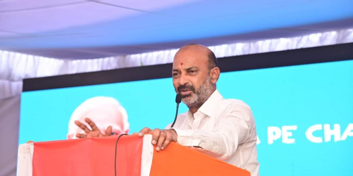 Bandi Sanjay Bandi Sanjay made promises to the tribal communities of Telangana. (Twitter)