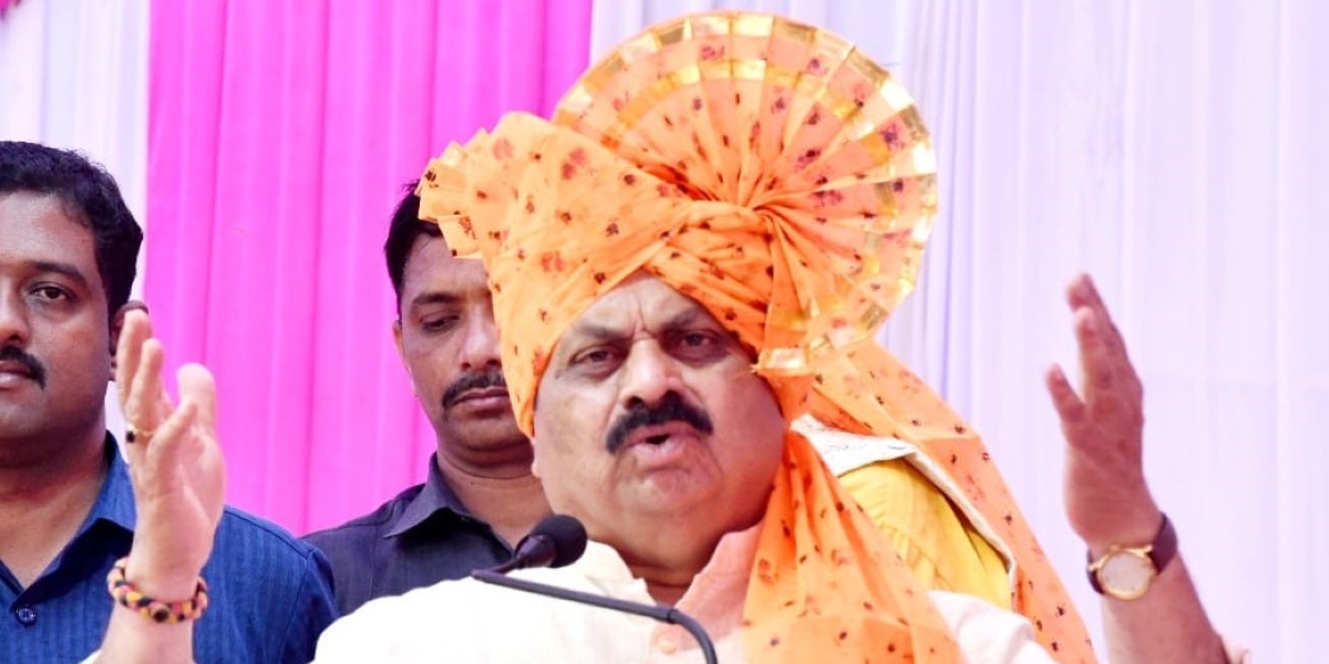 Basavaraj Bommai speaking at an event in Shiggavi. (BSBommai/Twitter) Rama temple Ramadevara Betta