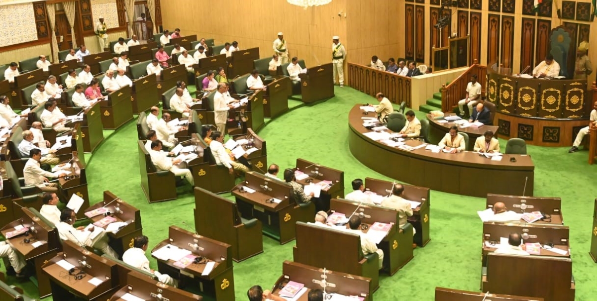 Budget presentation at the Telangana state Assembly. (TelanganaCMO/Twitter) Telangana Budget 2023