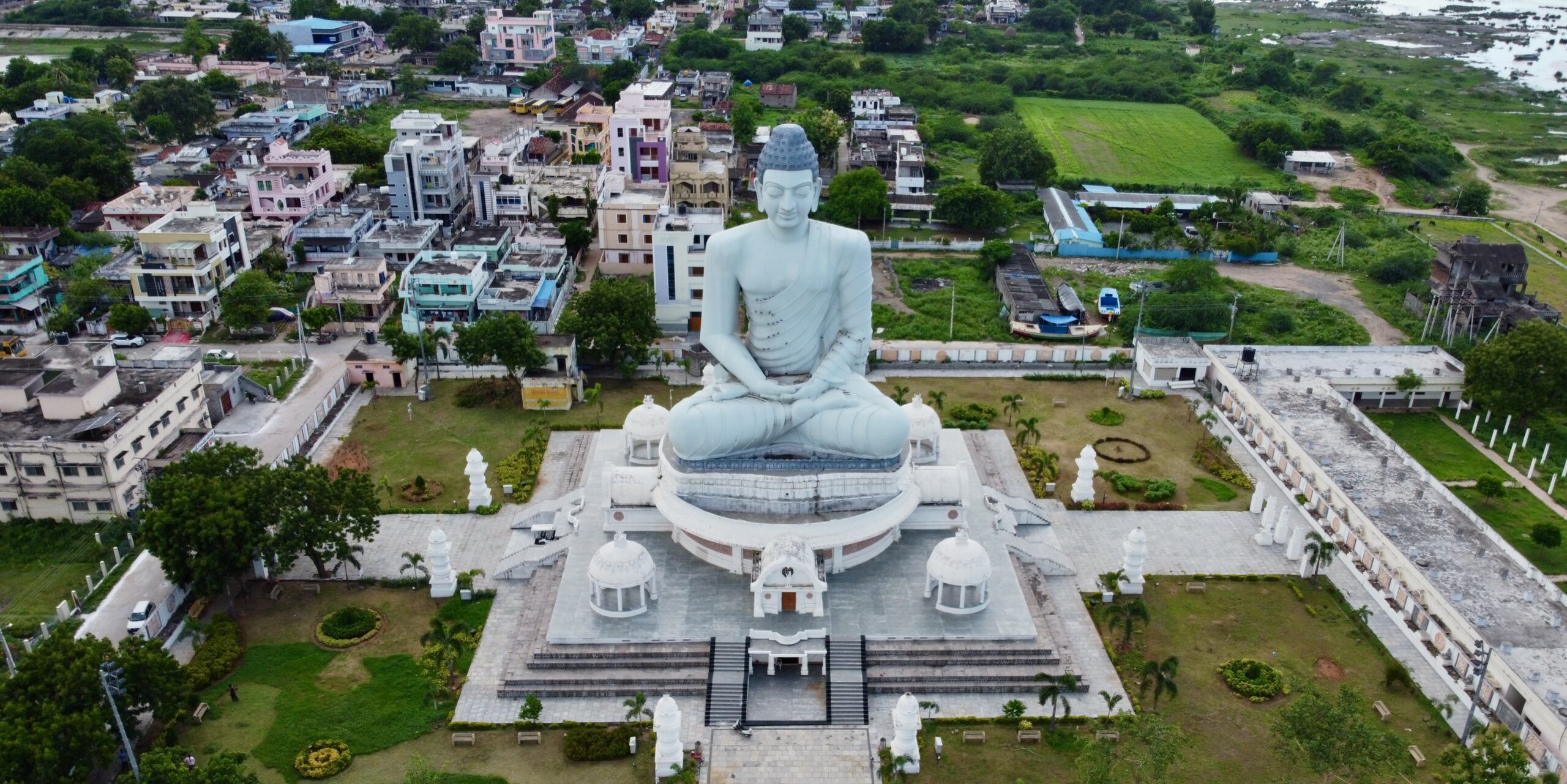Dhyana Buddha Statue in Amaravati. (Creative Commons) Andhra Pradesh three capitals