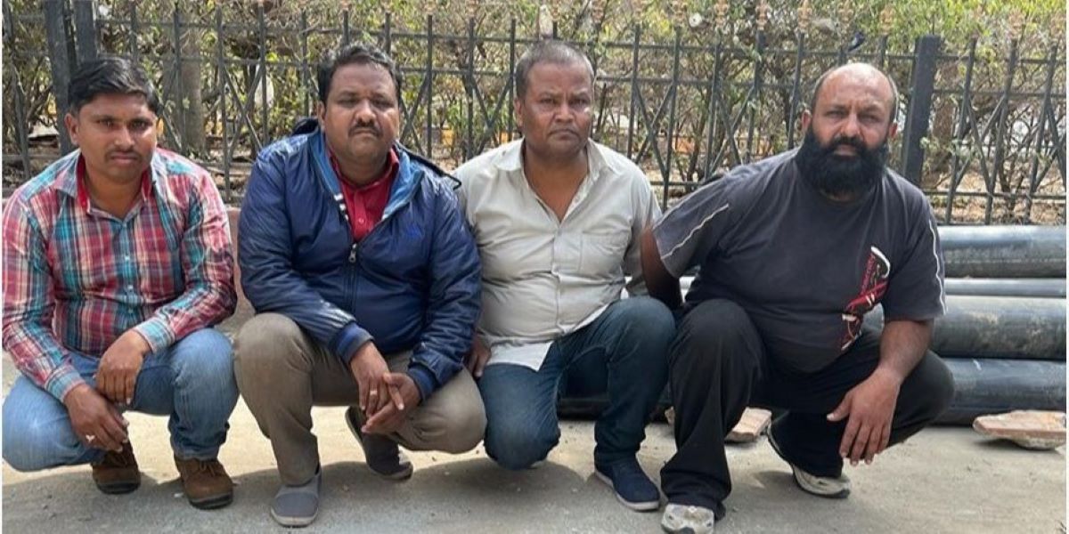 Four people arrested with erotic ivory artefacts they brought from Rajasthan to sell in Bengaluru. (Supplied)